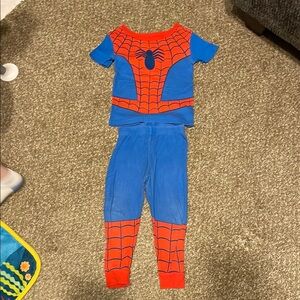 Kids Spider-Themed Blue & Red Superhero Pajama Costume